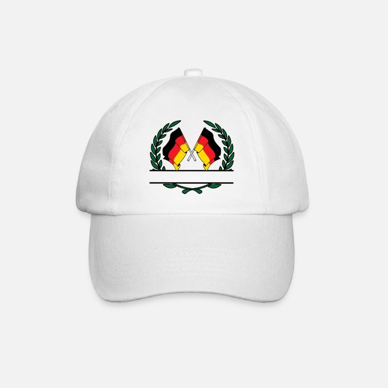 Fahnen Deutschland Lorbeerkranz Banner - Baseballkappe - Weiß/Weiß