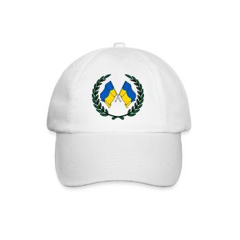 Flags Ukraine in laurel wreath - Baseball Cap - white/white - Front