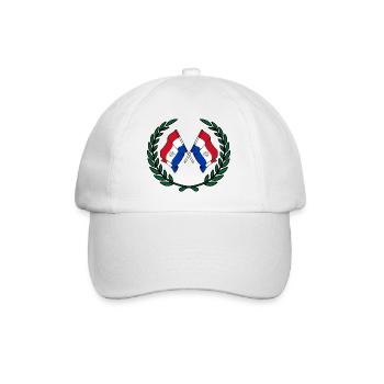 Flags Paraguay in laurel wreath - Baseball Cap - white/white - Front