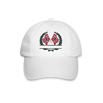 Drapeaux Norvège couronne de laurier bannière - Casquette classique - blanc/blanc - Devant