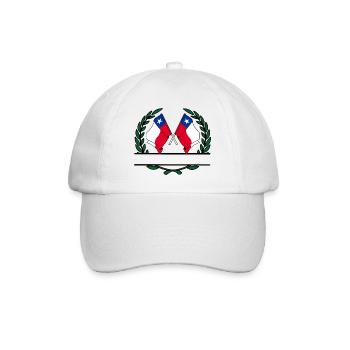 Flags Chile laurel wreath banner - Baseball Cap - white/white - Front