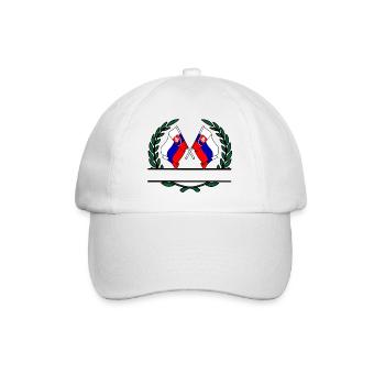 Flags Slovakia laurel wreath banner - Baseball Cap - white/white - Front