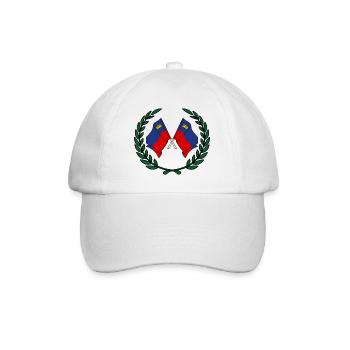 Drapeaux Liechtenstein en couronne de laurier - Casquette classique - blanc/blanc - Devant