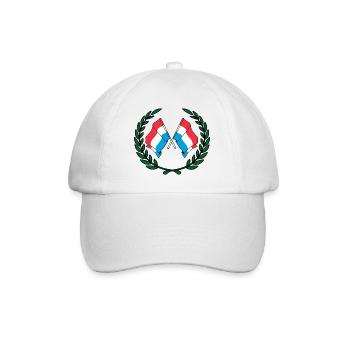 Drapeaux du Luxembourg en couronne de laurier - Casquette classique - blanc/blanc - Devant