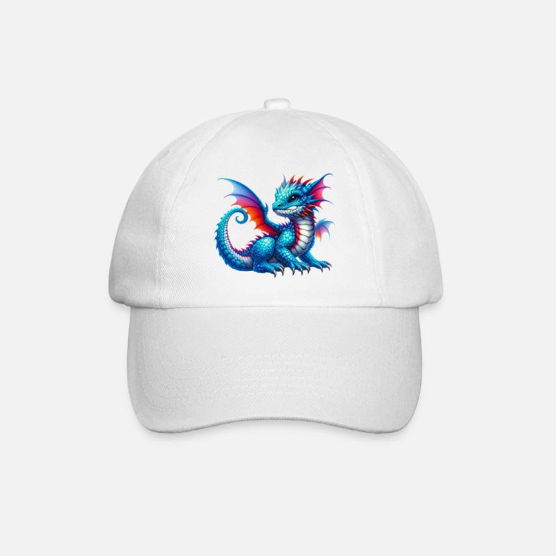 Drache - Baseballkappe - Weiß/Weiß