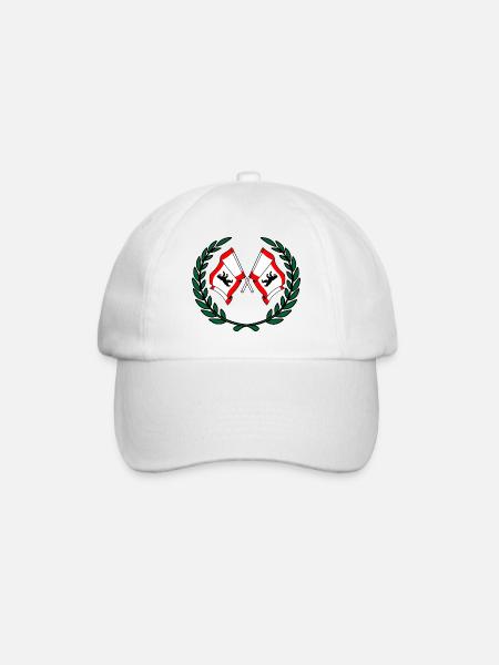 Fahnen Berliner Lorbeerkranz - Baseballkappe - Weiß/Weiß