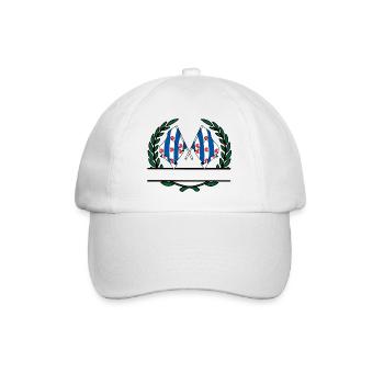 Flaggen Provinz Friesland Lorbeerkranz Banner - Baseballkappe - Weiß/Weiß - Vorne
