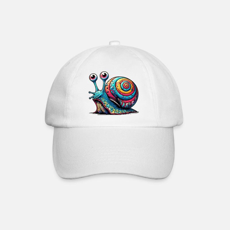 Schnecke - Baseballkappe - Weiß/Weiß