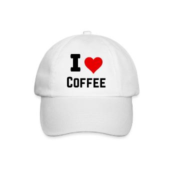 Ich liebe Kaffee - Baseballkappe - Weiß/Weiß - Vorne