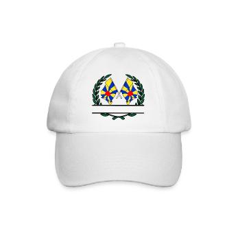 Flags of West Flanders in laurel wreath banner - Baseball Cap - white/white - Front