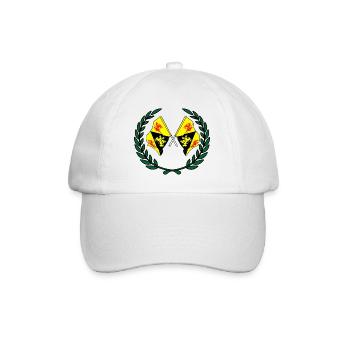 Flags of Walloon Brabant in laurel wreath - Baseball Cap - white/white - Front