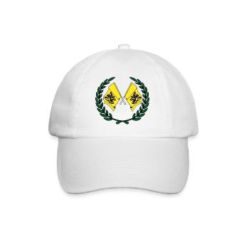 Flaggen Provinz Flandern Belgien Lorbeerkranz - Baseballkappe - Weiß/Weiß - Vorne