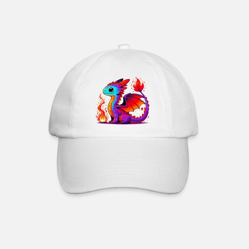 Drache - Baseballkappe - Weiß/Weiß