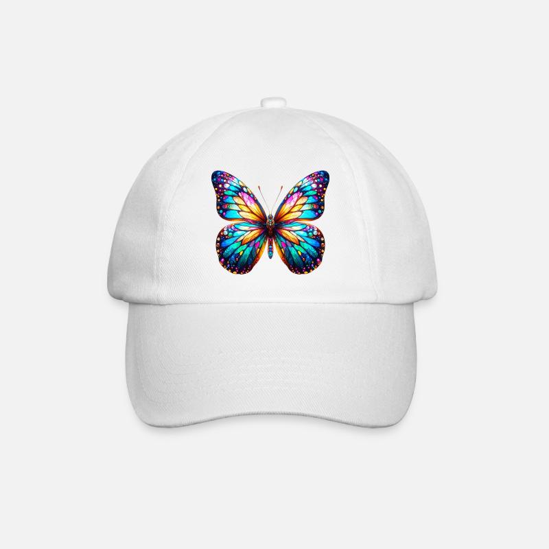 Schmetterling - Baseballkappe - Weiß/Weiß