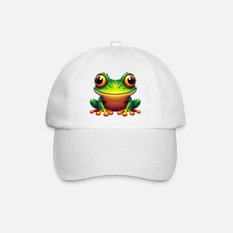 Frosch - Baseballkappe - Weiß/Weiß