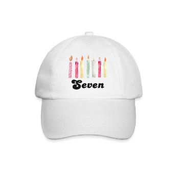 7e anniversaire bougie - Casquette classique - blanc/blanc - Devant