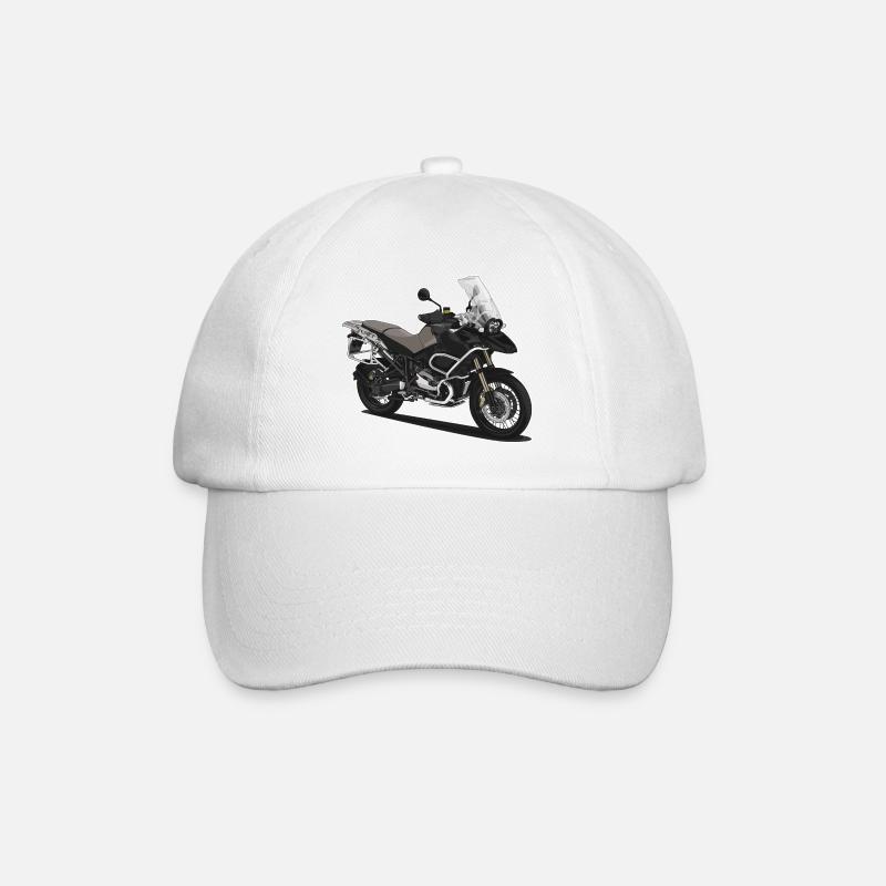 Reiseenduro // Illustration // Motorrad - Baseballkappe - Weiß/Weiß