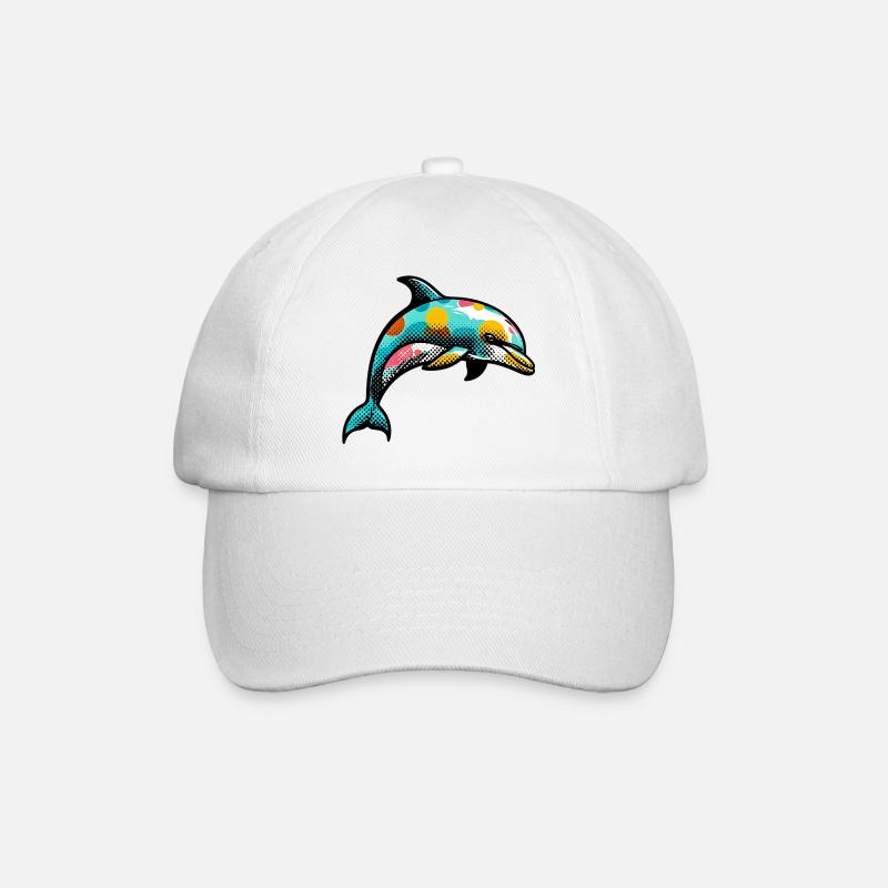 Delfin - Baseballkappe - Weiß/Weiß