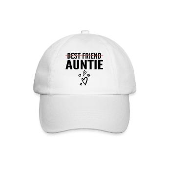 Promoted to Auntie - Best Friend to Auntie - Baseball Cap - white/white - Front
