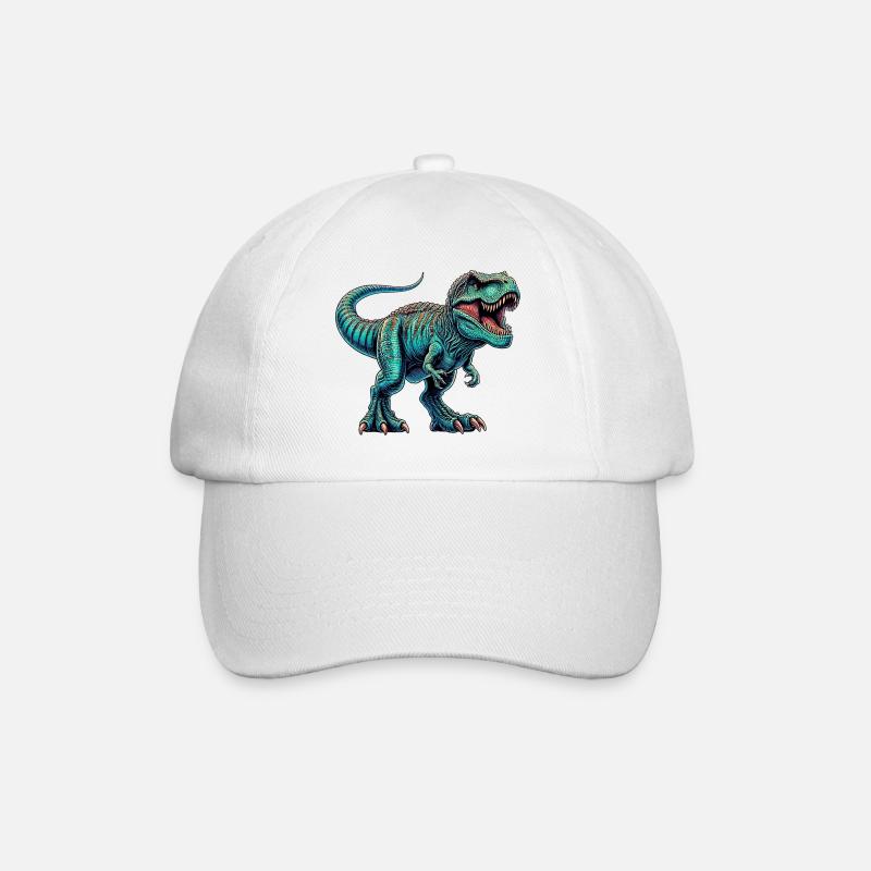 Dinosaurier - Baseballkappe - Weiß/Weiß