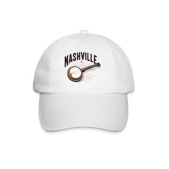 Banjo Gitarre Bluegrass Musik Nashville - Baseballkappe - Weiß/Weiß - Vorne