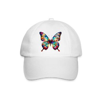 Papillon décoré de fleurs - Casquette classique - blanc/blanc - Devant