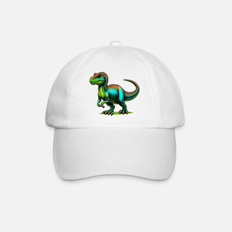 Dinosaurier - Baseballkappe - Weiß/Weiß