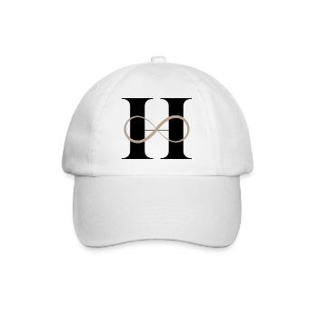 Unendlicher Buchstabe h - Baseballkappe - Weiß/Weiß - Vorne