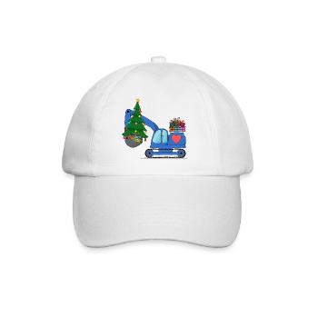 Excavator Christmas Blue - Baseball Cap - white/white - Front