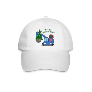 Excavator Merry Christmas Blue - Baseball Cap - white/white - Front