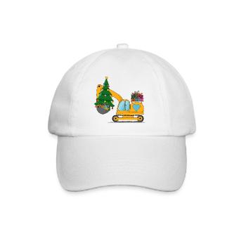 Excavator Christmas yellow - Baseball Cap - white/white - Front