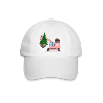 Excavator Christmas Pink - Baseball Cap - white/white - Front