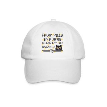 Pharmacy Cat From Pills to Purrs yellow-black - Baseball Cap - white/white - Front