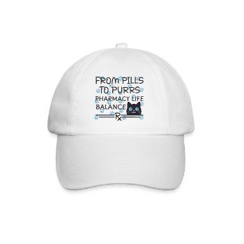 Pharmacy Cat From Pills to Purrs blue-black - Baseball Cap - white/white - Front