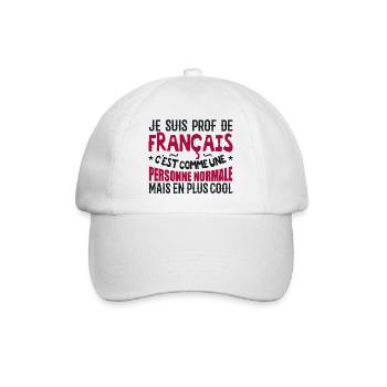 Je suis prof de français - Casquette classique - blanc/blanc - Devant