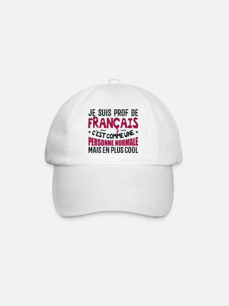 Je suis prof de français - Casquette classique - blanc/blanc