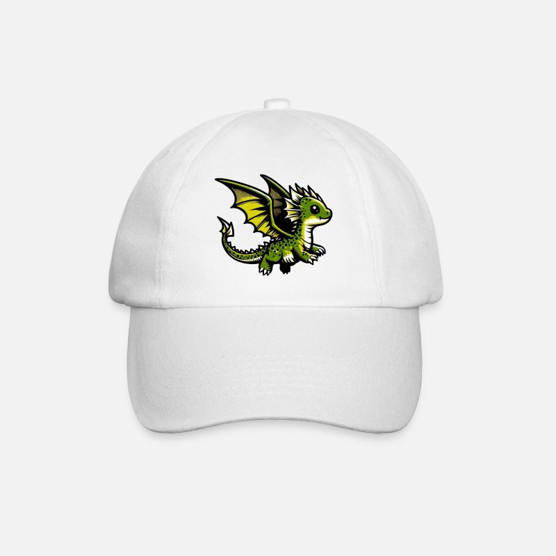 Drache - Baseballkappe - Weiß/Weiß