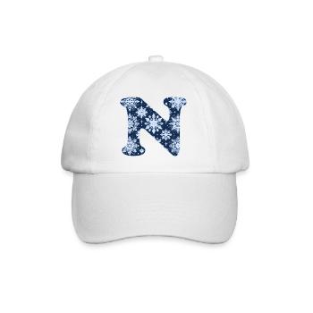Lettre N flocons de neige - Casquette classique - blanc/blanc - Devant