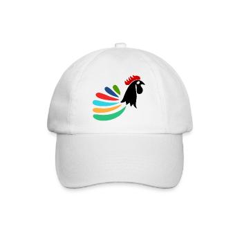 ROOSTER. HORSE. HEN. ROOSTER. ANIMAL. BIRD. UNICORN. - Baseball Cap - white/white - Front