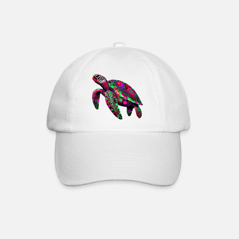 Schildkröte - Baseballkappe - Weiß/Weiß