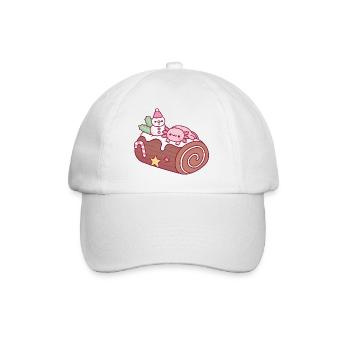 Mignon axolotl sur bonhomme de neige gâteau de bûche de Noël - Casquette classique - blanc/blanc - Devant