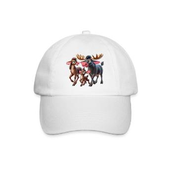 Moose family - Baseball Cap - white/white - Front