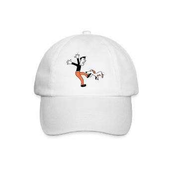 Dog Bites Man Foot Pain Attack - Baseball Cap - white/white - Front