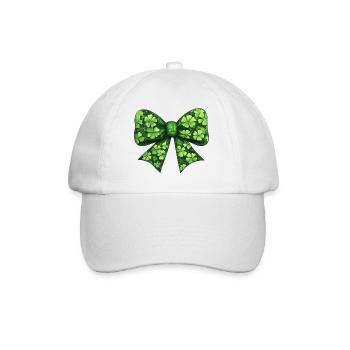 Schleife St Patricks Day Kleeblatt Glück - Baseballkappe - Weiß/Weiß - Vorne