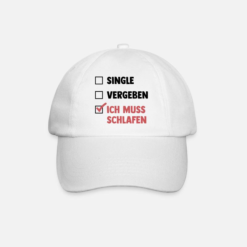 Single Vergeben Schlafen - Baseballkappe - Weiß/Weiß
