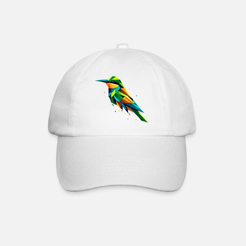 farbenfroher geometrischer Bienenfresser Vogel - Baseballkappe - Weiß/Weiß