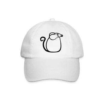Maus Mäuschen Süße Kleine Ratte Nager Freundlich - Baseballkappe - Weiß/Weiß - Vorne