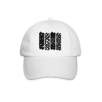 Sternennacht Brush-Design - Baseballkappe - Weiß/Weiß - Vorne