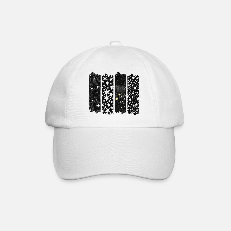 Sternennacht Brush-Design - Baseballkappe - Weiß/Weiß