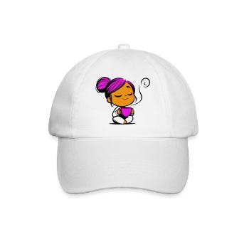 Tassmine relaxes with a cup of tea or coffee - Baseball Cap - white/white - Front